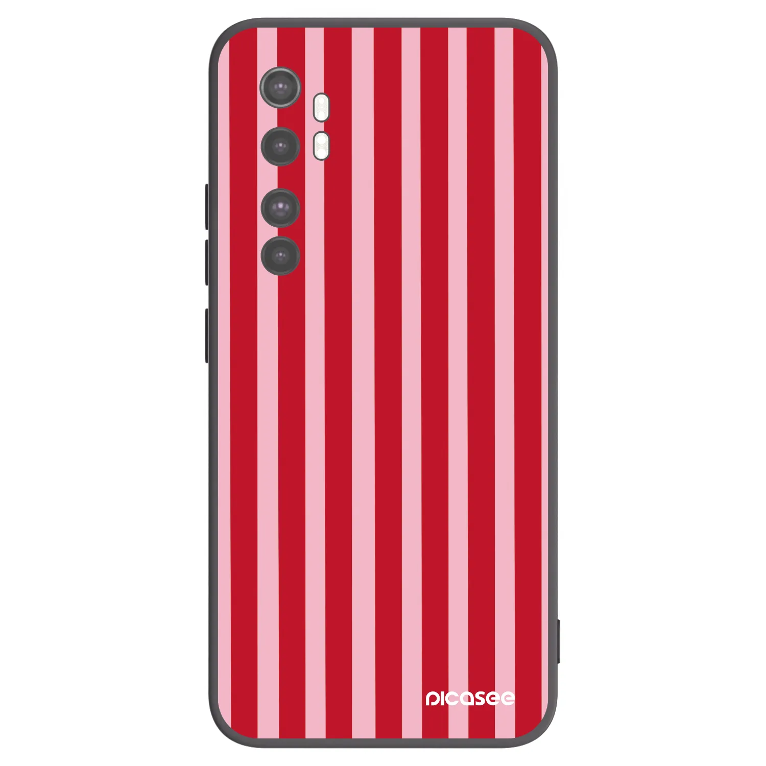 Picasee crna silikonska maskica za Xiaomi Mi Note 10 Lite - Lines red