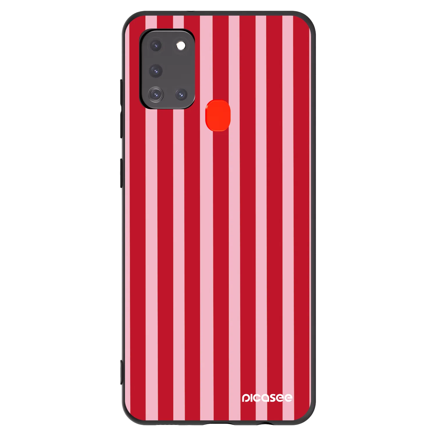 Picasee crna silikonska maskica za Samsung Galaxy A21s - Lines red