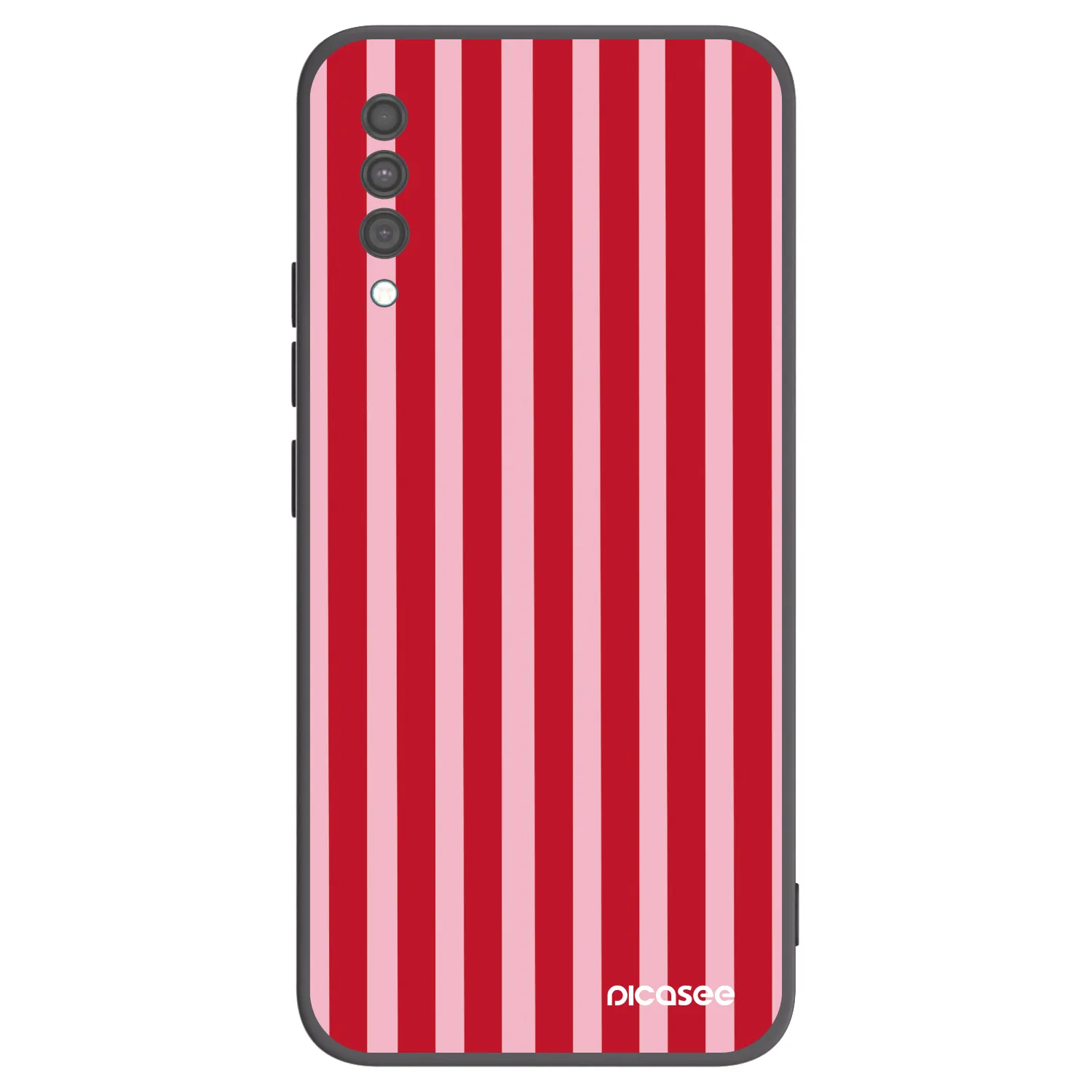 Picasee crna silikonska maskica za Samsung Galaxy A30s A307F - Lines red