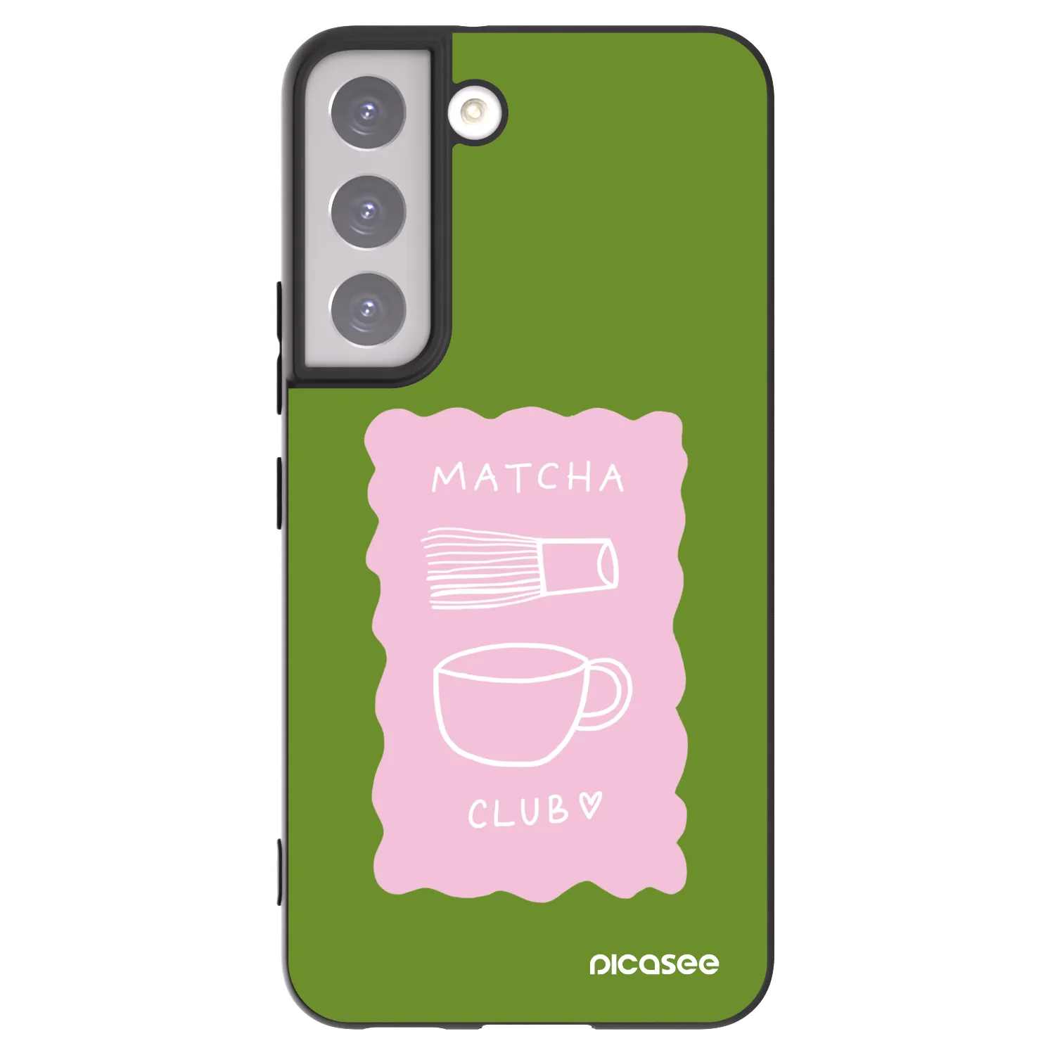 Picasee crna silikonska maskica za Samsung Galaxy S22 5G - Matcha club