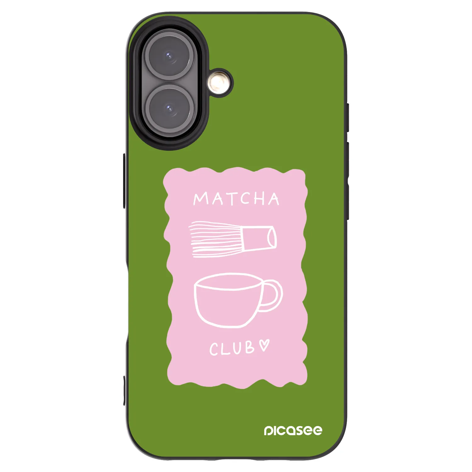 Picasee crna silikonska maskica za Apple iPhone 16 - Matcha club