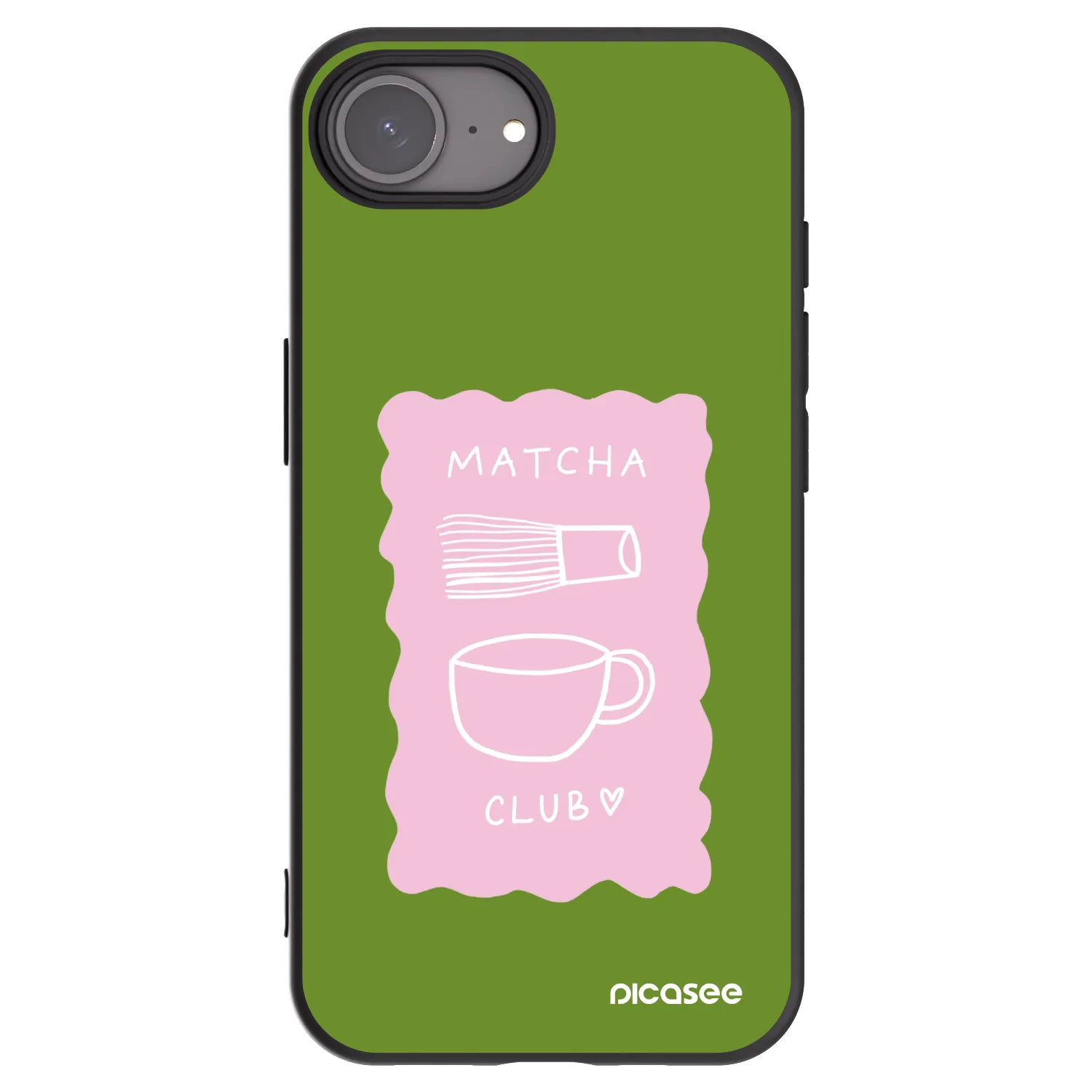 Picasee crna silikonska maskica za Apple iPhone 16e - Matcha club