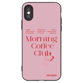 Picasee crna silikonska maskica za Apple iPhone X/XS - Morning