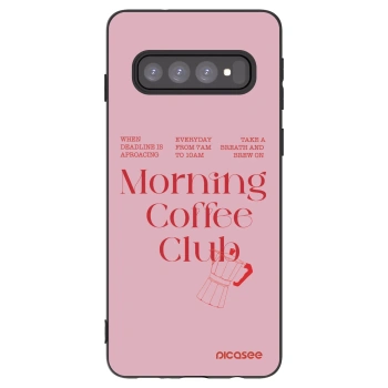Picasee crna silikonska maskica za Samsung Galaxy S10 G973 - Morning