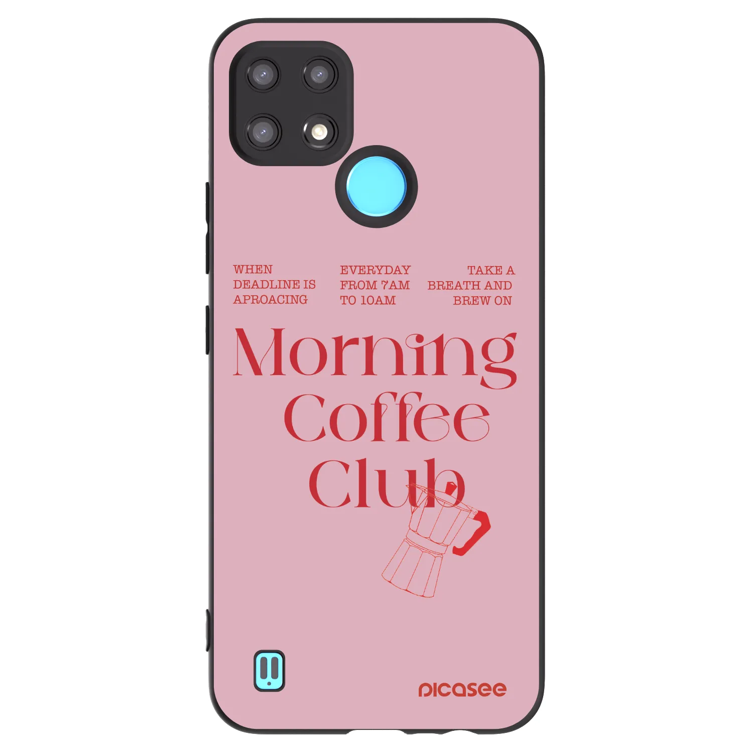 Picasee crna silikonska maskica za Realme C21 - Morning