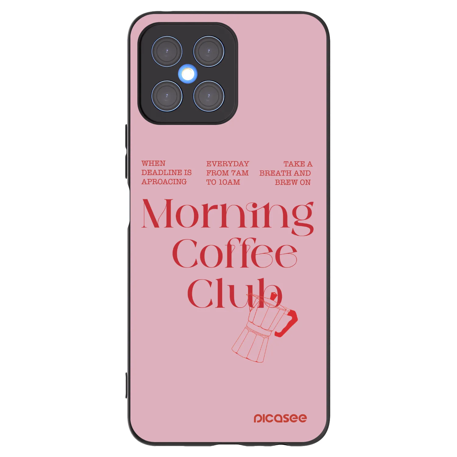 Picasee crna silikonska maskica za Honor X8 4G - Morning