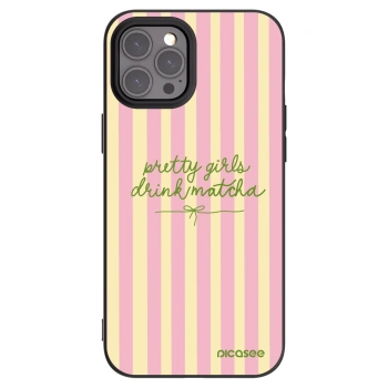 Picasee crna silikonska maskica za Apple iPhone 12 Pro Max - Pretty matcha
