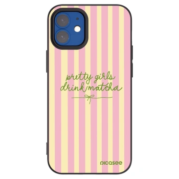 Picasee crna silikonska maskica za Apple iPhone 12 mini - Pretty matcha