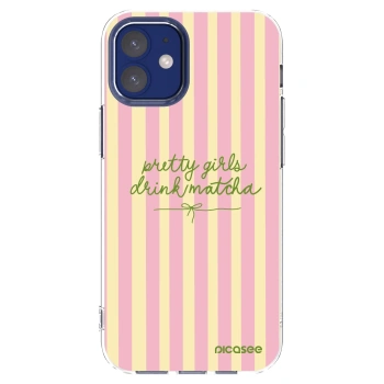 Picasee silikonska prozirna maskica za Apple iPhone 12 mini - Pretty matcha
