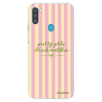 Picasee silikonska prozirna maskica za Samsung Galaxy M11 - Pretty matcha