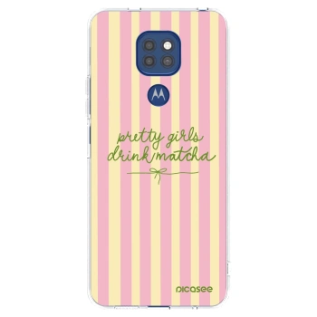 Picasee silikonska prozirna maskica za Motorola Moto G9 Play - Pretty matcha