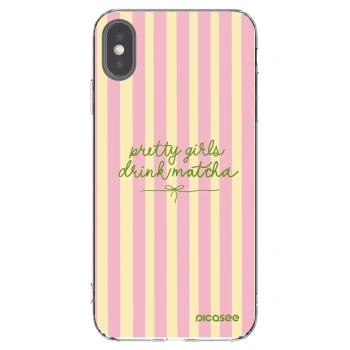 Picasee silikonska prozirna maskica za Apple iPhone XS Max - Pretty matcha