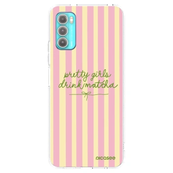 Picasee silikonska prozirna maskica za Motorola Moto G60 - Pretty matcha