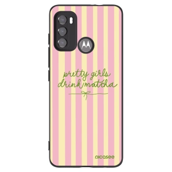 Picasee crna silikonska maskica za Motorola Moto G60 - Pretty matcha