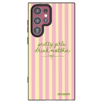 Picasee crna silikonska maskica za Samsung Galaxy S22 Ultra 5G - Pretty matcha