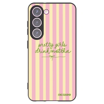 Picasee crna silikonska maskica za Samsung Galaxy S23 5G - Pretty matcha