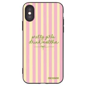 Picasee crna silikonska maskica za Apple iPhone X/XS - Pretty matcha