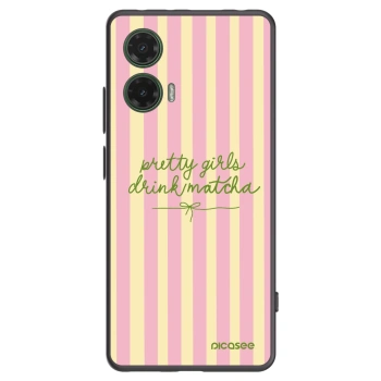 Picasee crna silikonska maskica za Motorola Moto G35 5G - Pretty matcha