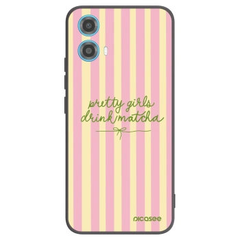 Picasee crna silikonska maskica za Motorola Moto G34 5G - Pretty matcha