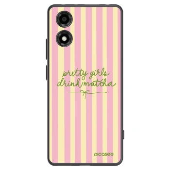 Picasee crna silikonska maskica za Motorola Moto E14 - Pretty matcha
