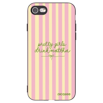 Picasee crna silikonska maskica za Apple iPhone SE 2020 - Pretty matcha