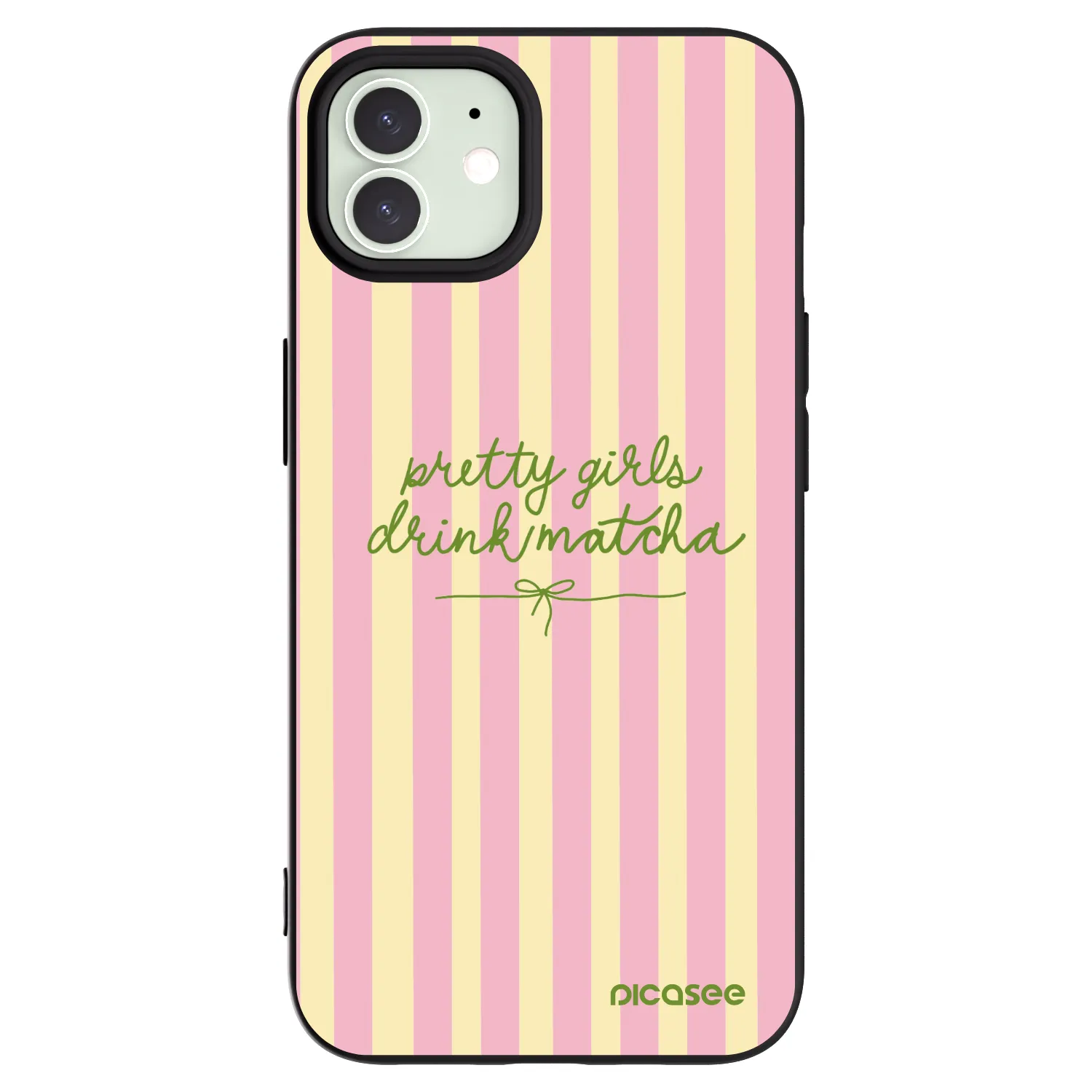 Picasee crna silikonska maskica za Apple iPhone 12 Pro - Pretty matcha