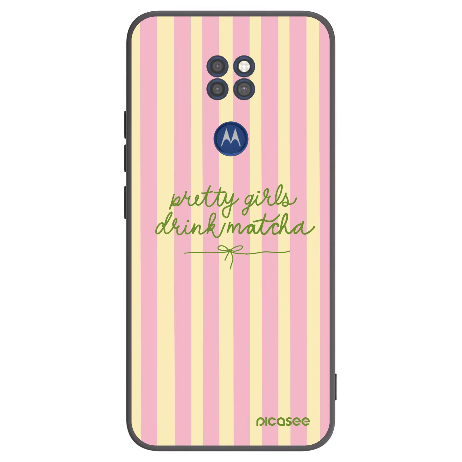 Picasee crna silikonska maskica za Motorola Moto G9 Play - Pretty matcha