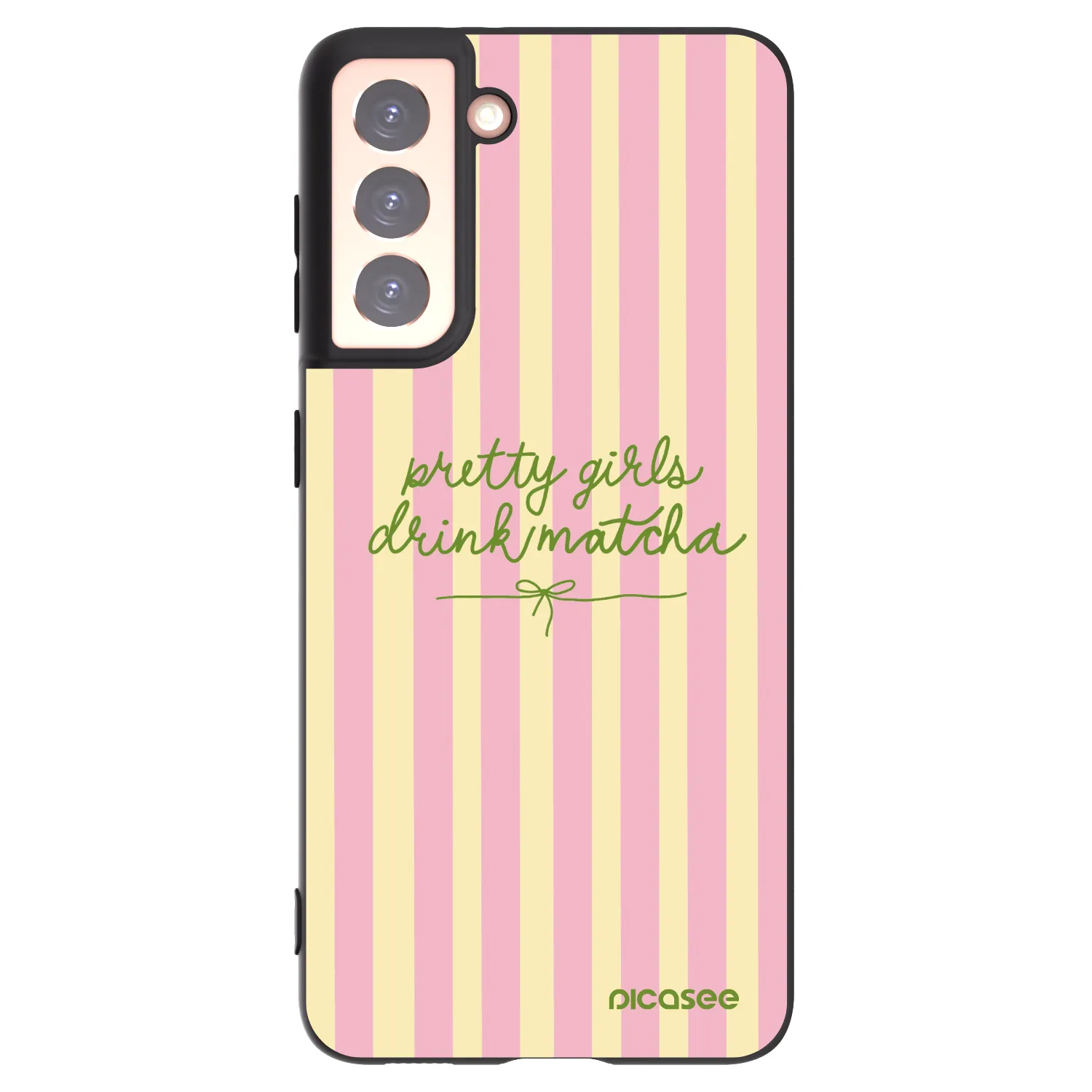 Picasee crna silikonska maskica za Samsung Galaxy S21 5G G991B - Pretty matcha