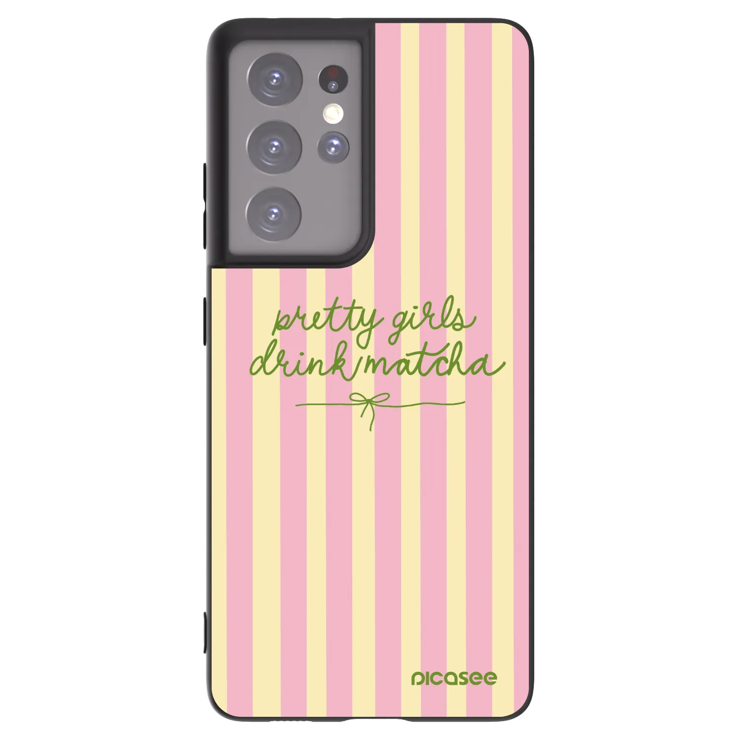 Picasee crna silikonska maskica za Samsung Galaxy S21 Ultra 5G G998B - Pretty matcha