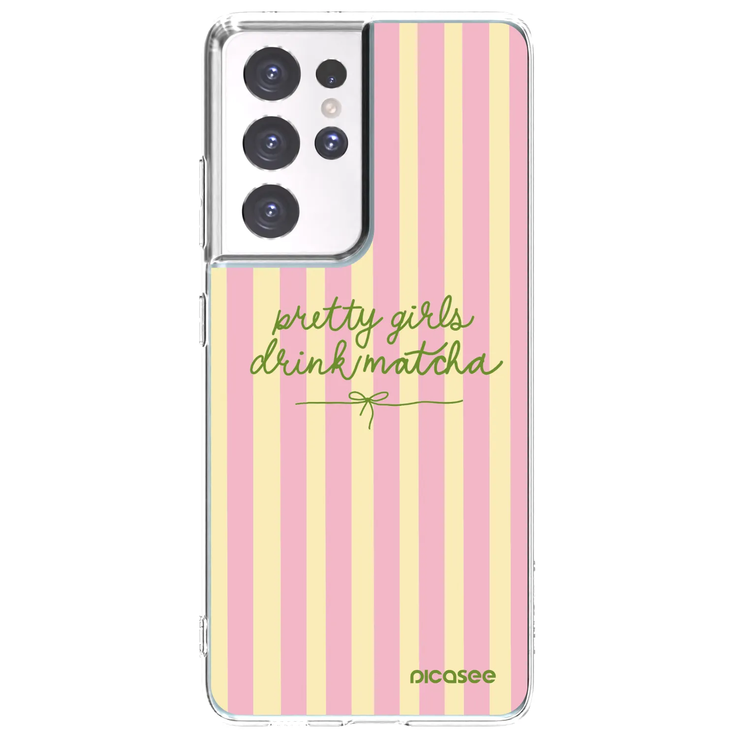 Picasee silikonska prozirna maskica za Samsung Galaxy S21 Ultra 5G G998B - Pretty matcha