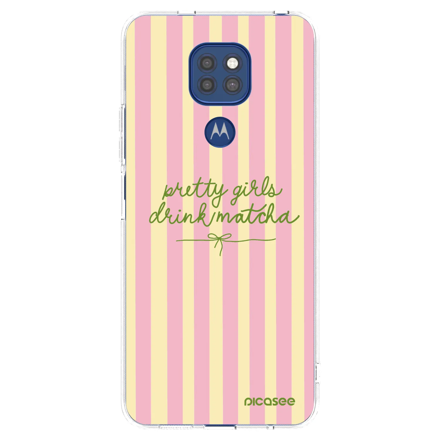 Picasee silikonska prozirna maskica za Motorola Moto G9 Play - Pretty matcha