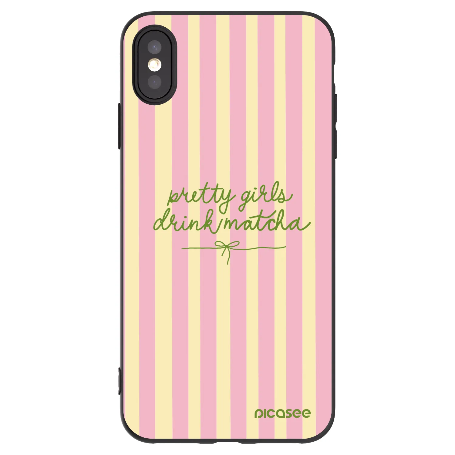 Picasee crna silikonska maskica za Apple iPhone XS Max - Pretty matcha