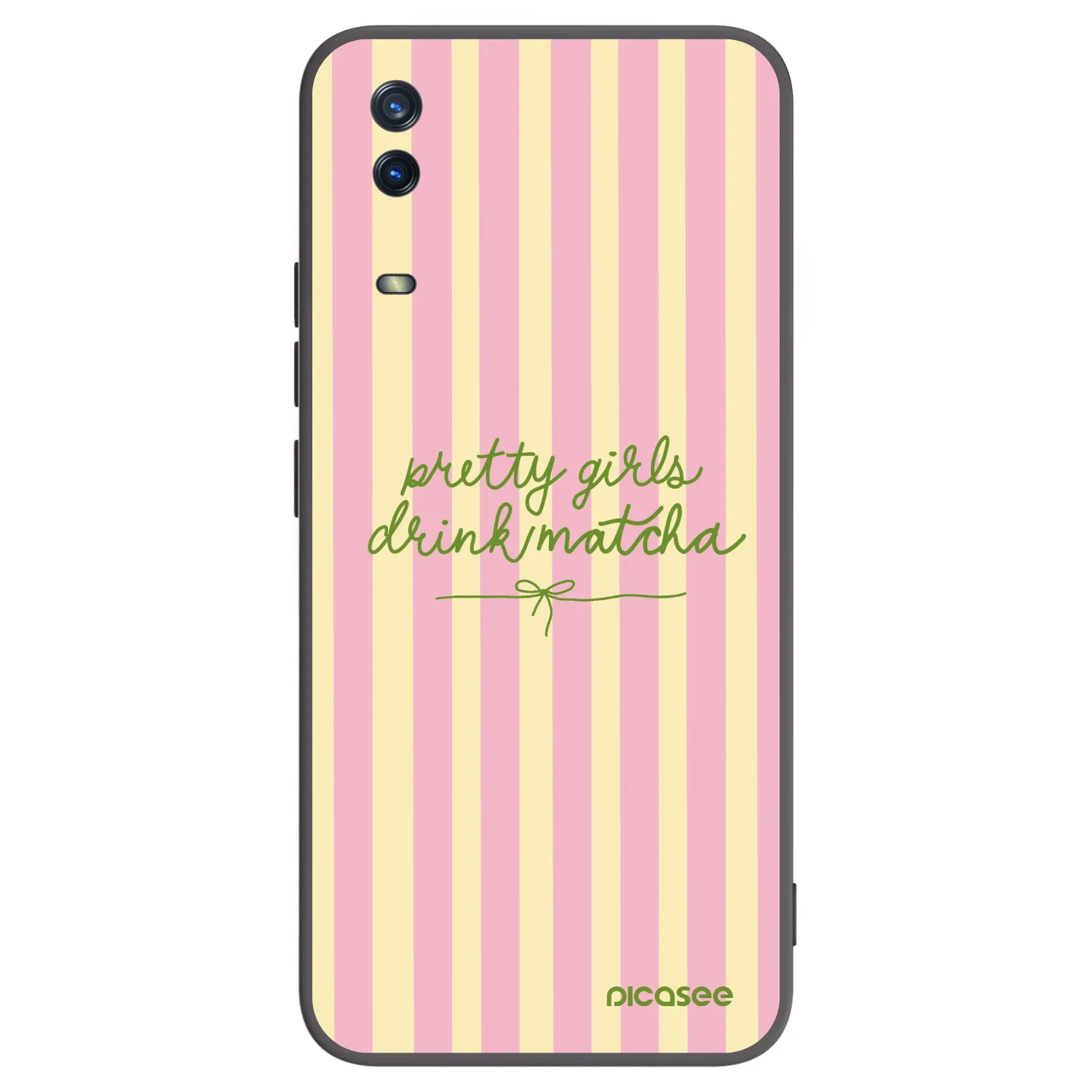Picasee crna silikonska maskica za Vivo Y11s - Pretty matcha