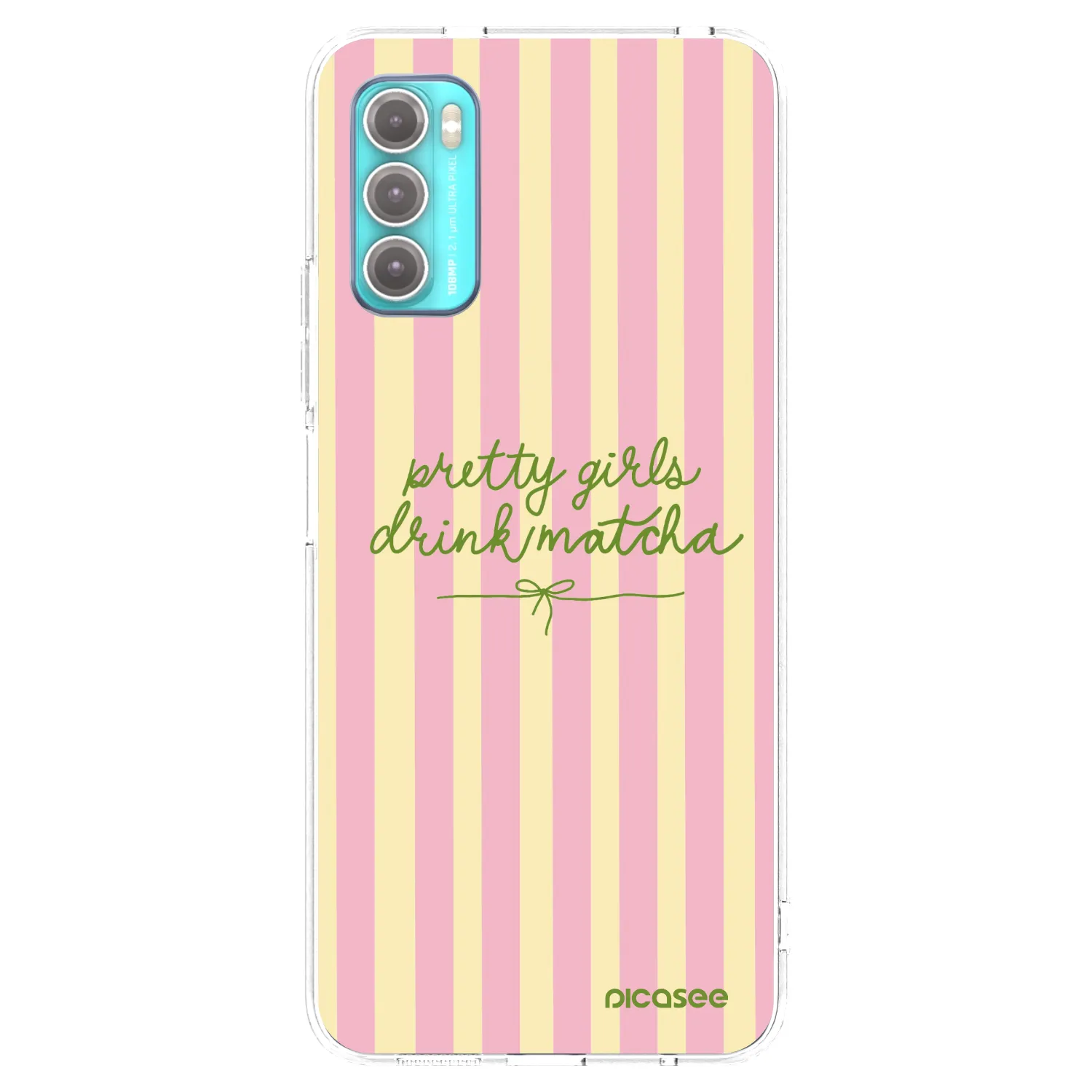 Picasee silikonska prozirna maskica za Motorola Moto G60 - Pretty matcha