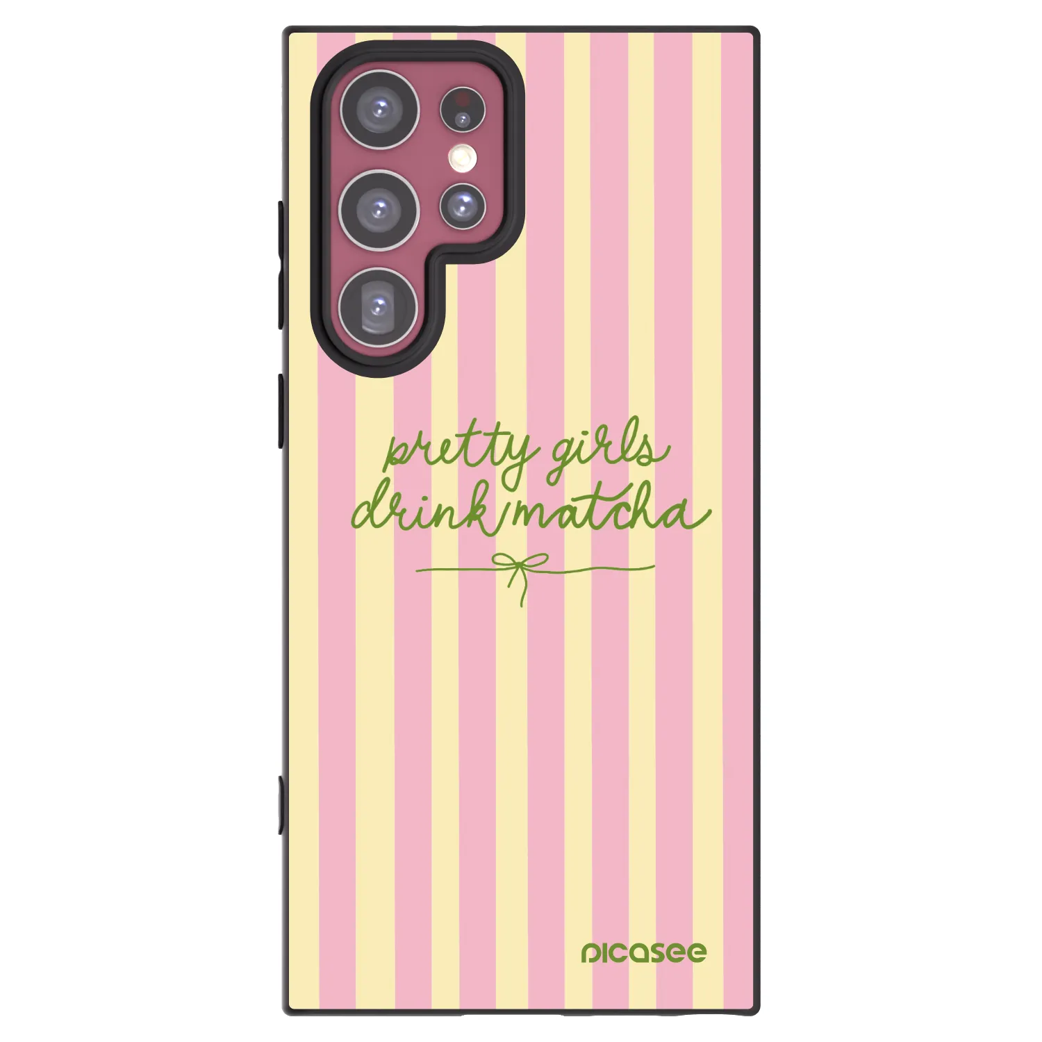 Picasee crna silikonska maskica za Samsung Galaxy S22 Ultra 5G - Pretty matcha