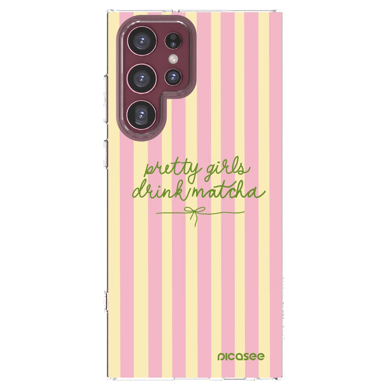 Picasee silikonska prozirna maskica za Samsung Galaxy S22 Ultra 5G - Pretty matcha