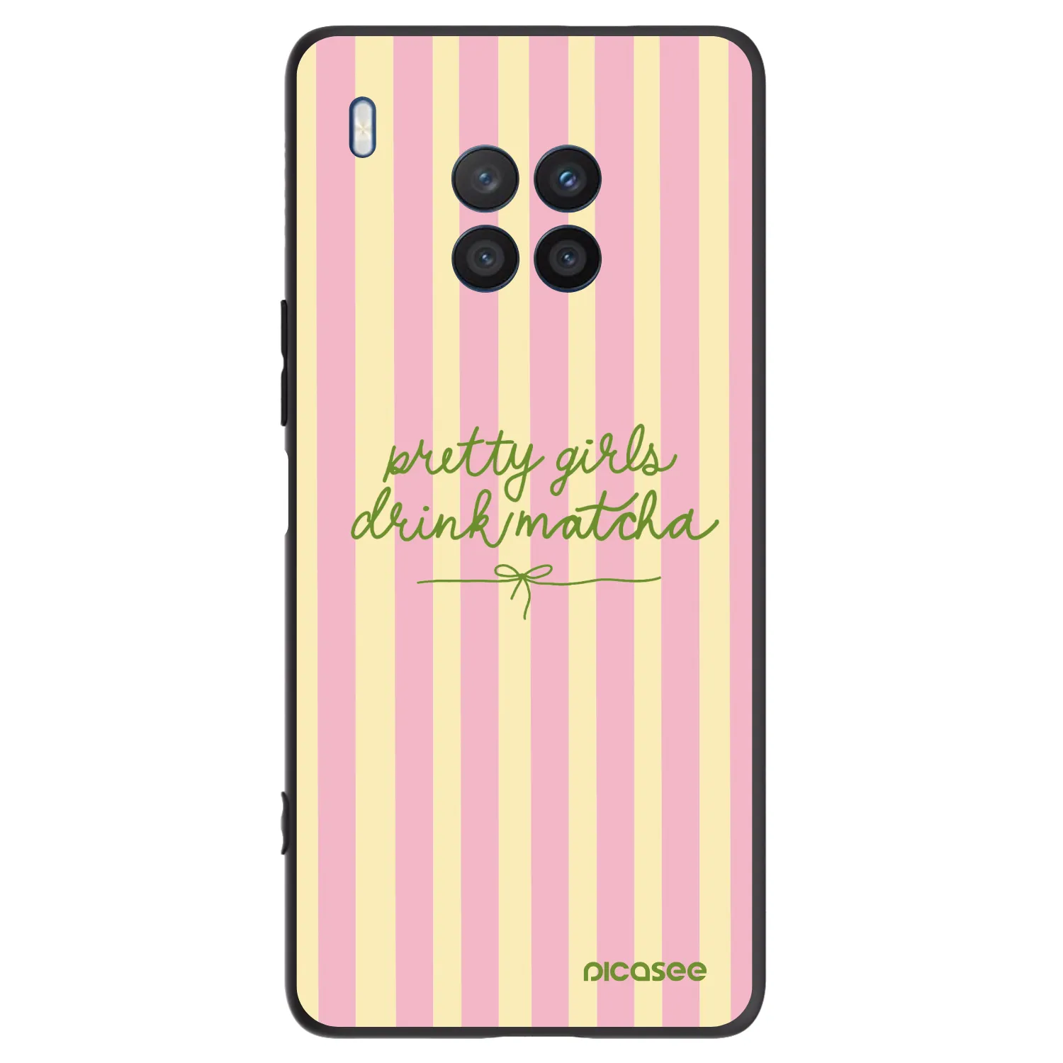 Picasee crna silikonska maskica za Honor 50 Lite - Pretty matcha