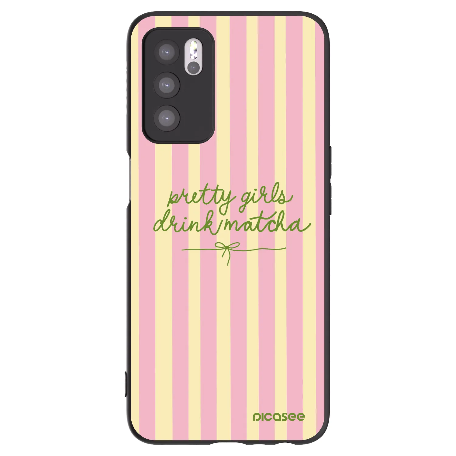 Picasee crna silikonska maskica za OPPO A16s - Pretty matcha