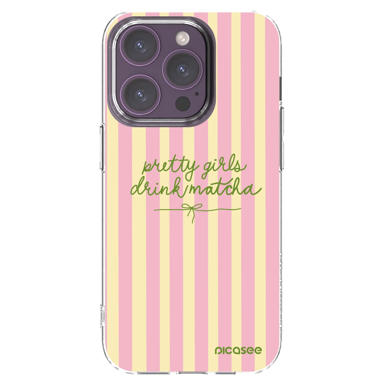 Picasee silikonska prozirna maskica za Apple iPhone 14 Pro - Pretty matcha
