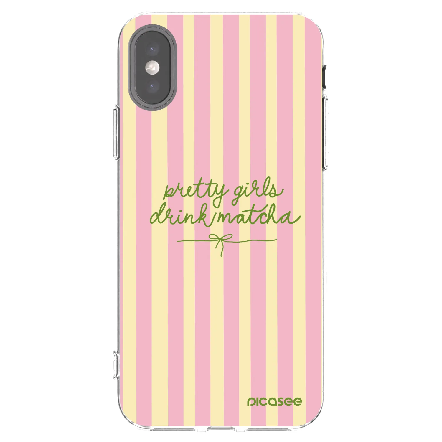 Picasee silikonska prozirna maskica za Apple iPhone X/XS - Pretty matcha
