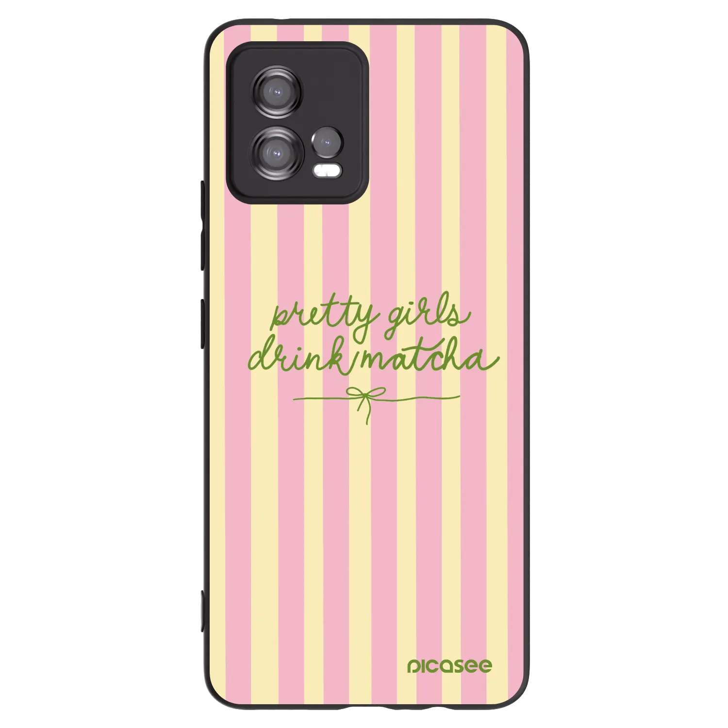Picasee crna silikonska maskica za Motorola Moto G72 - Pretty matcha
