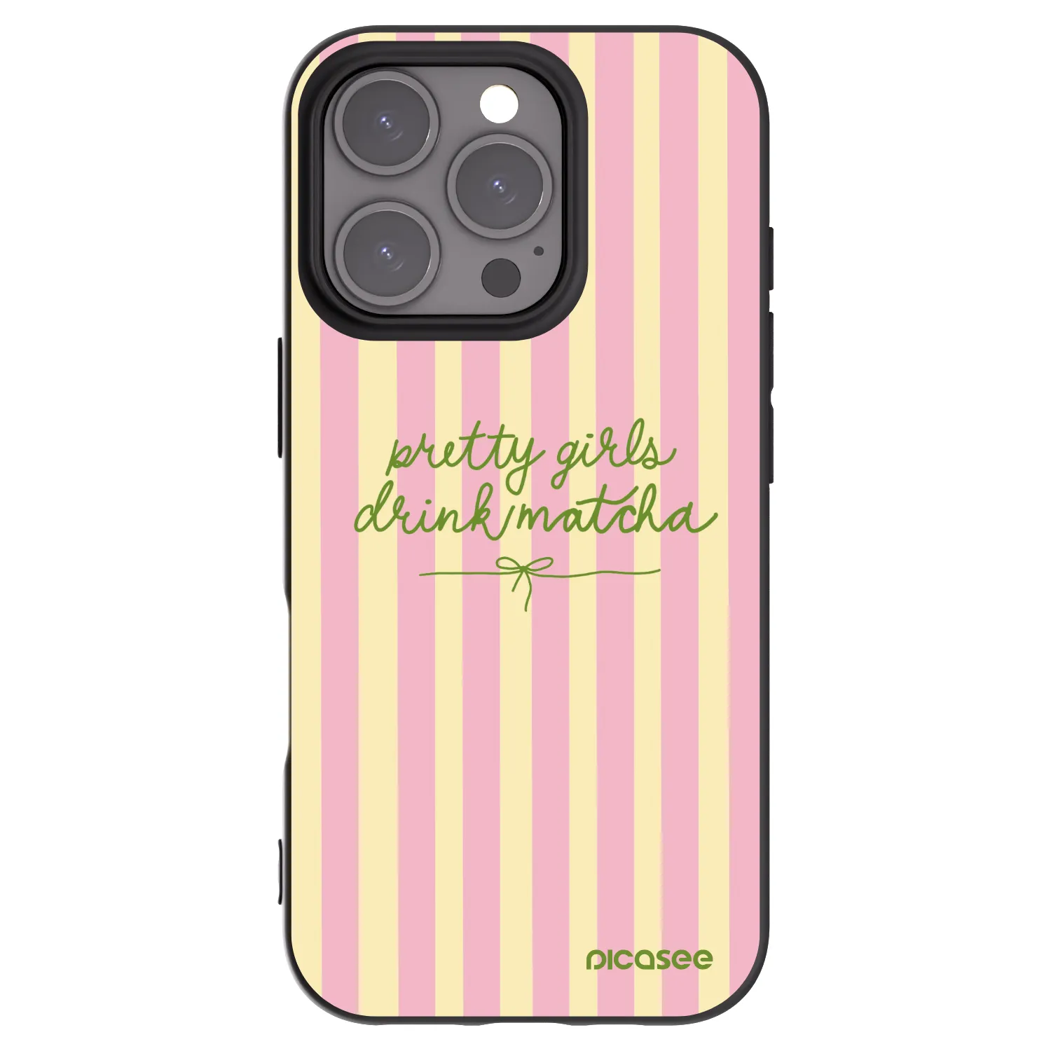 Picasee crna silikonska maskica za Apple iPhone 16 Pro - Pretty matcha