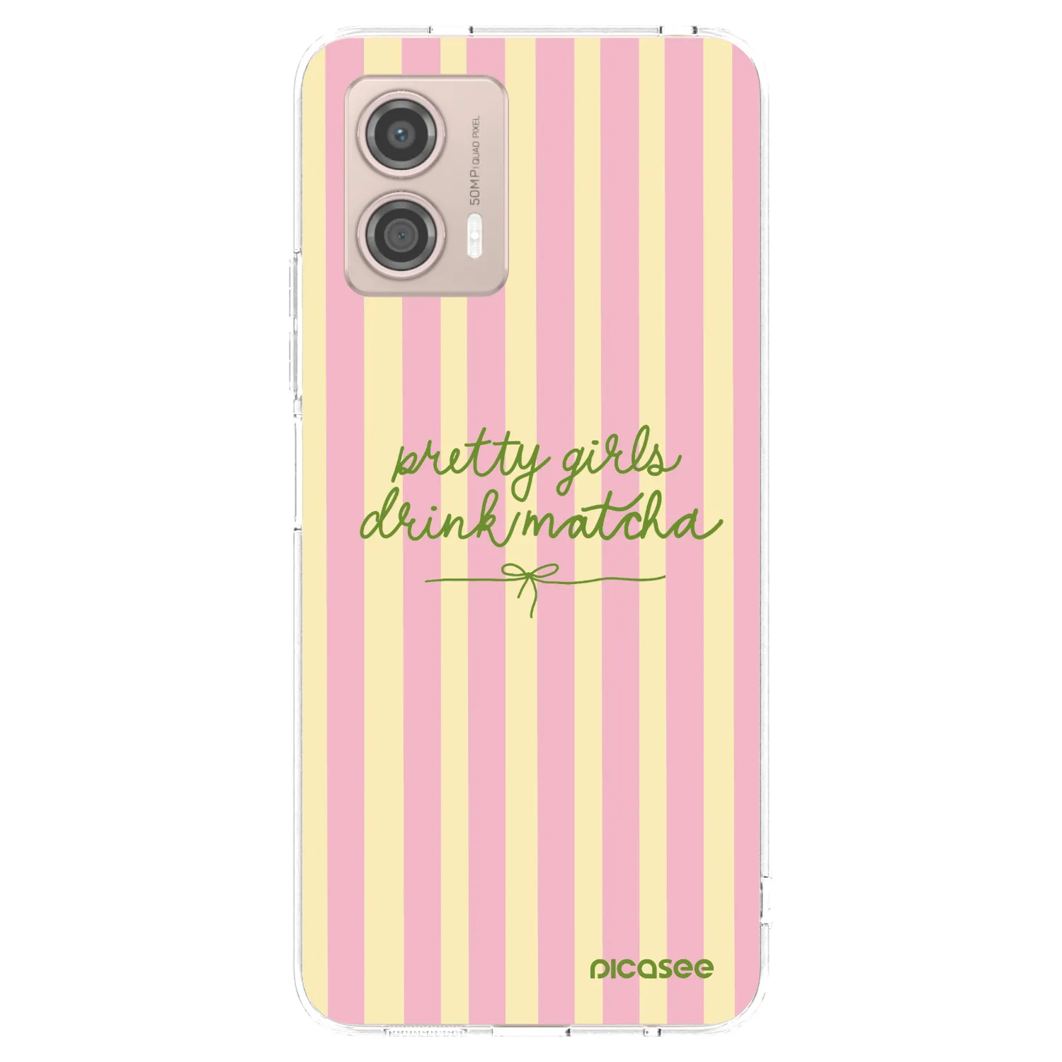 Picasee silikonska prozirna maskica za Motorola Moto G53 5G - Pretty matcha