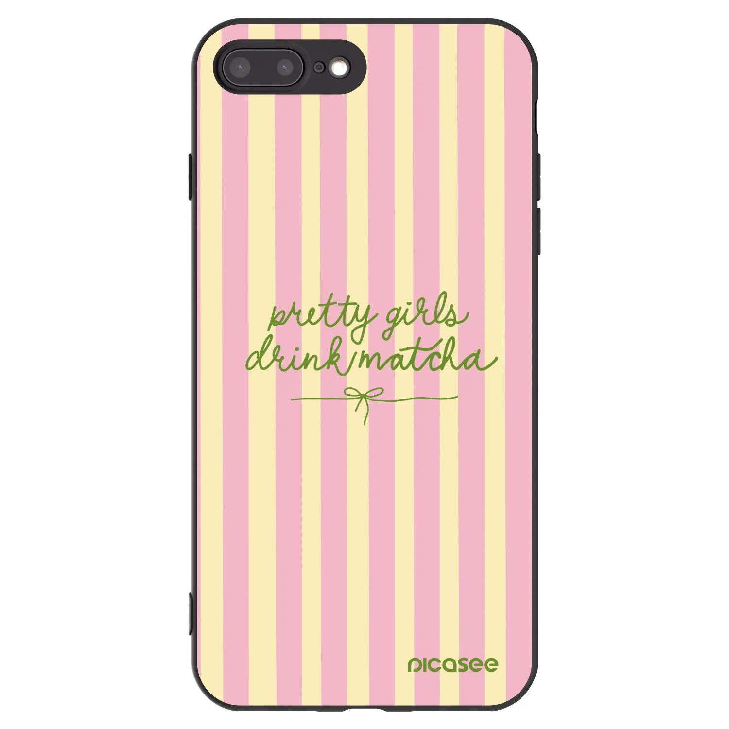 Picasee crna silikonska maskica za Apple iPhone 7 Plus - Pretty matcha