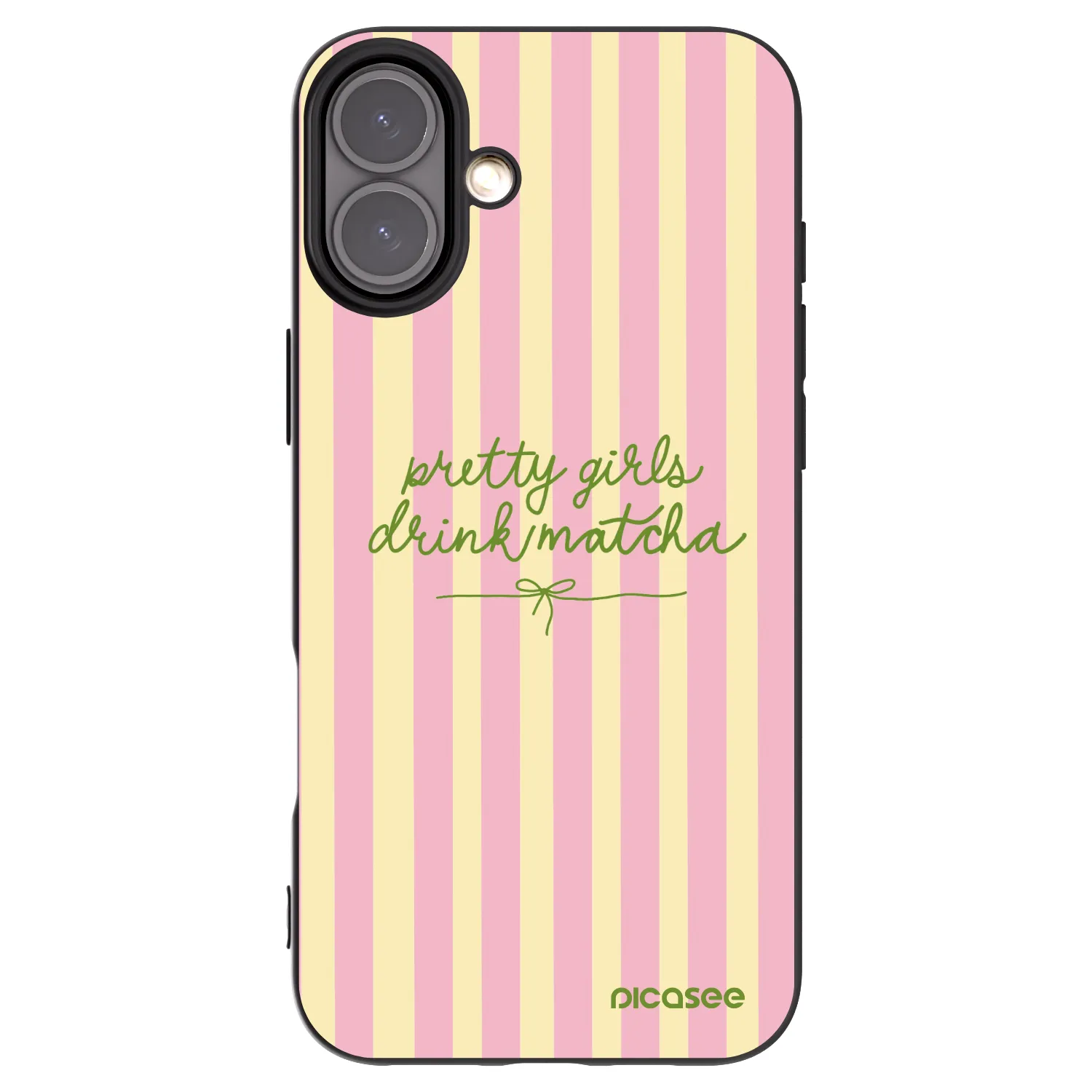 Picasee crna silikonska maskica za Apple iPhone 16 Plus - Pretty matcha