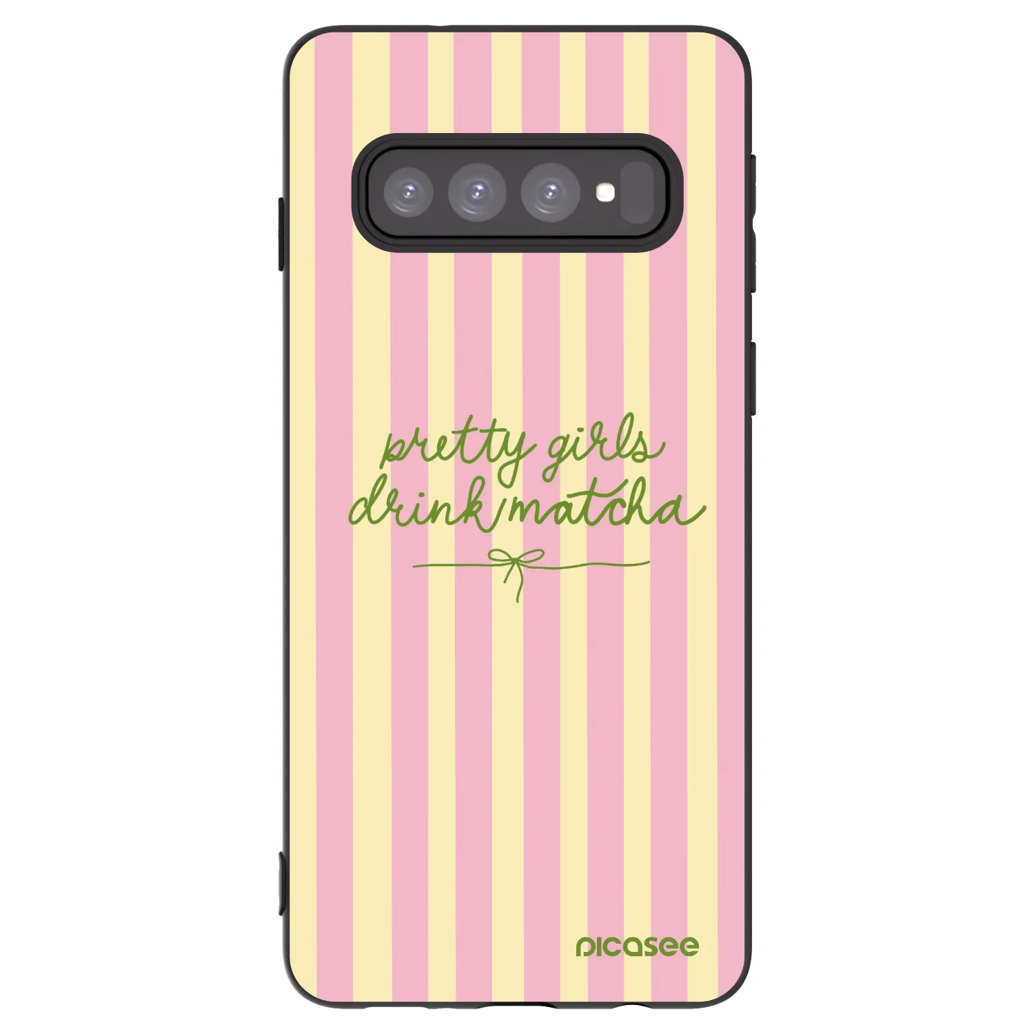 Picasee crna silikonska maskica za Samsung Galaxy S10 G973 - Pretty matcha