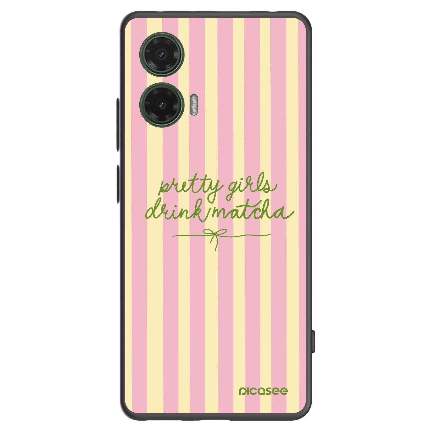 Picasee crna silikonska maskica za Motorola Moto G35 5G - Pretty matcha