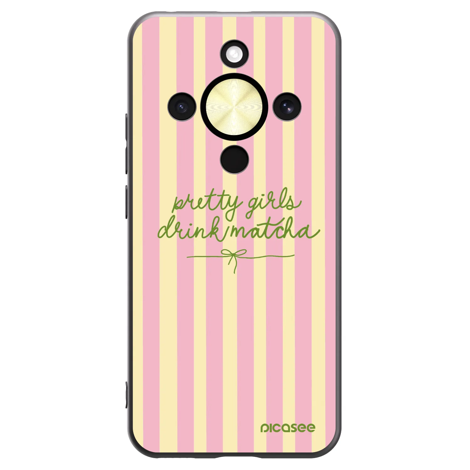 Picasee crna silikonska maskica za Honor Magic8 Lite 5G - Pretty matcha