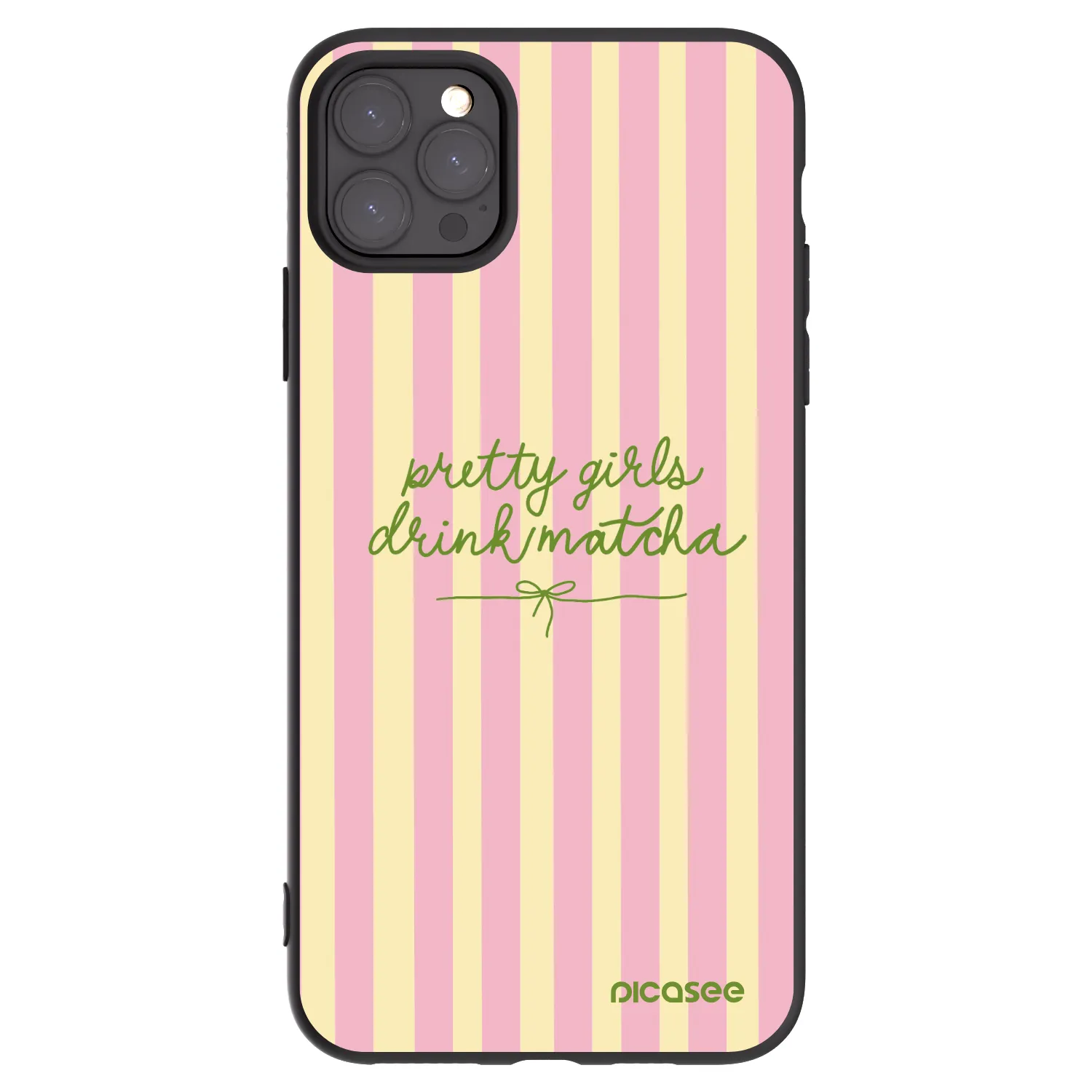 Picasee crna silikonska maskica za Apple iPhone 11 Pro Max - Pretty matcha