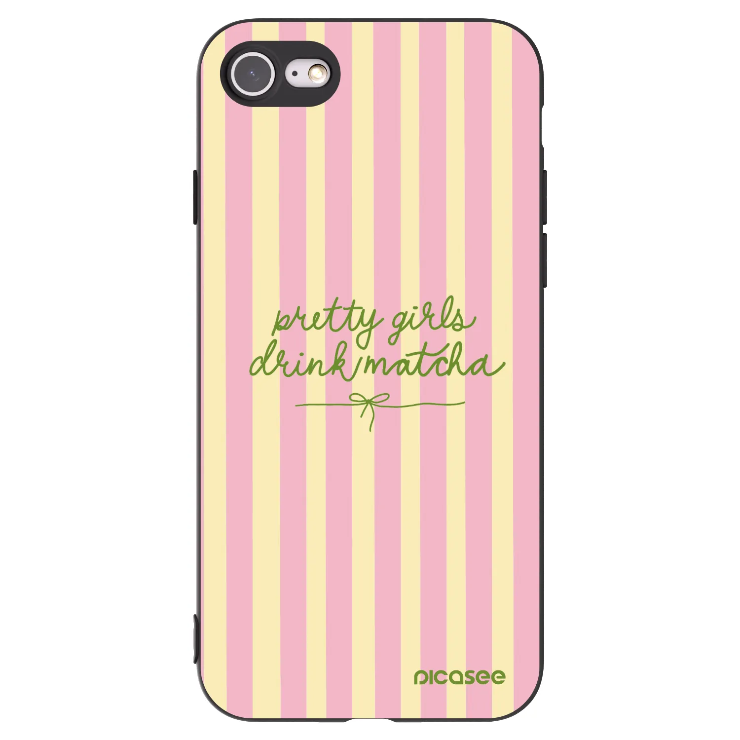 Picasee crna silikonska maskica za Apple iPhone SE 2020 - Pretty matcha
